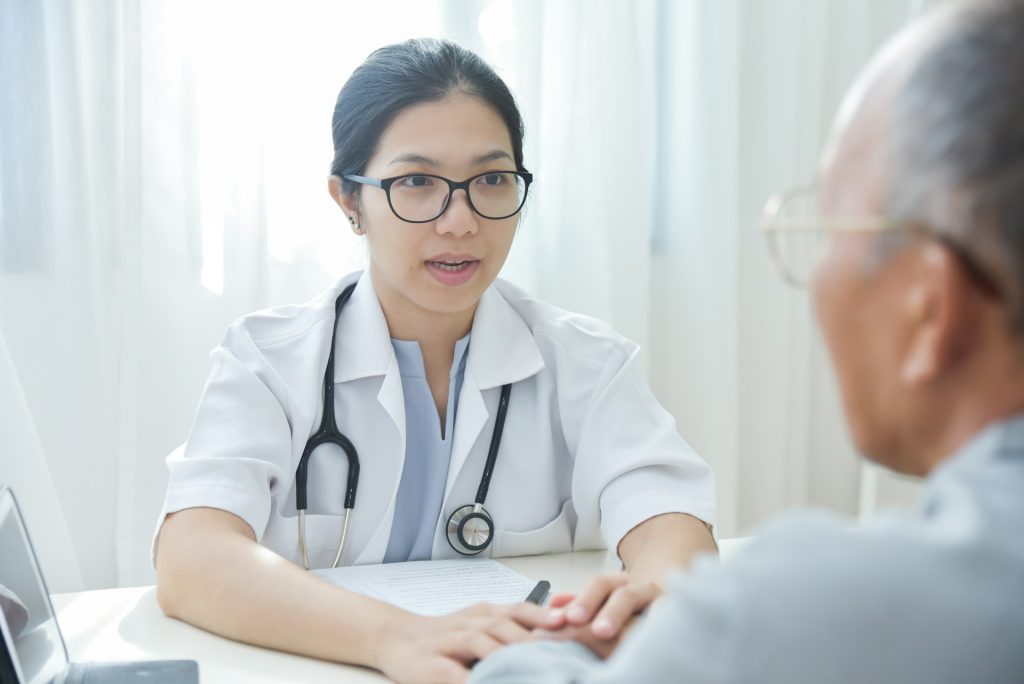 consulting with a doctor